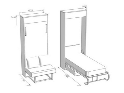 схема шкаф-кровать дивана