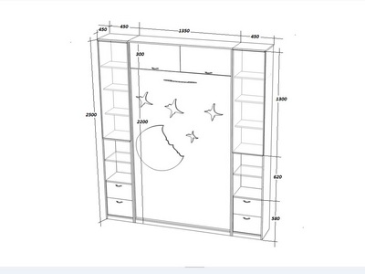 схема шкафа-кровати